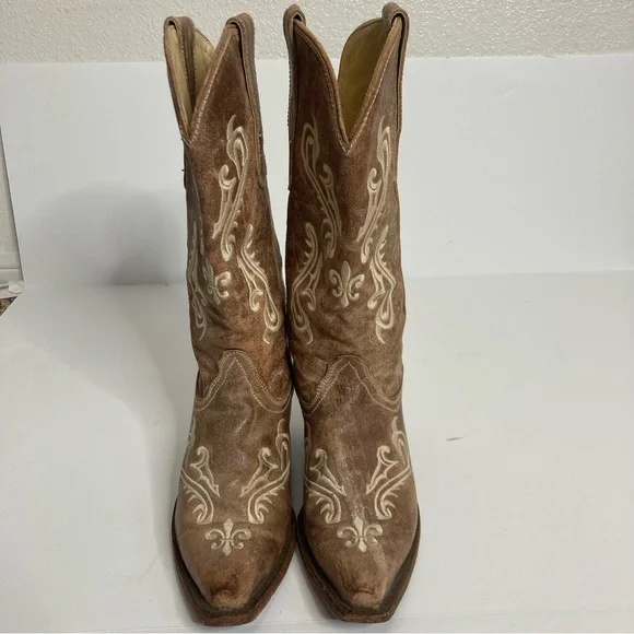 CORRAL Leather Embroider Cowgirl Western Boots sz 8.5 Coastal cowgirl - Picture 5 of 15